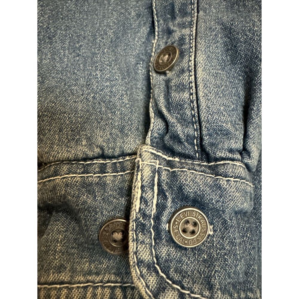 Men's Levi Strauss Denim Flannel Fleece Lined Jean Jacket/Shirt‎ XL - Picture 3 of 8